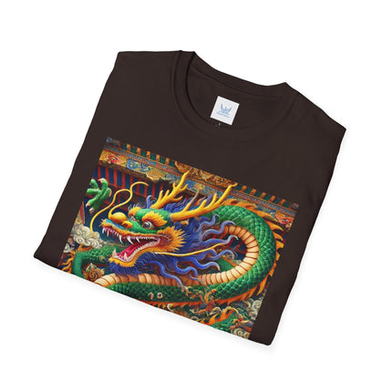 Tibetan Dragon Over Kabuki Duel Softstyle T-Shirt