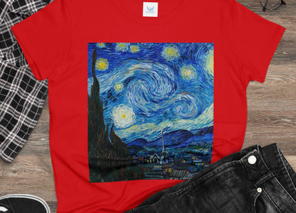 The Starry Night by Vincent Van Gogh Women's Midweight Cotton Tee