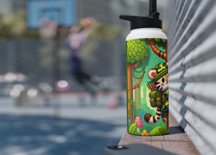 Stealthy Stripes Stainless Steel Water Bottle, Standard Lid