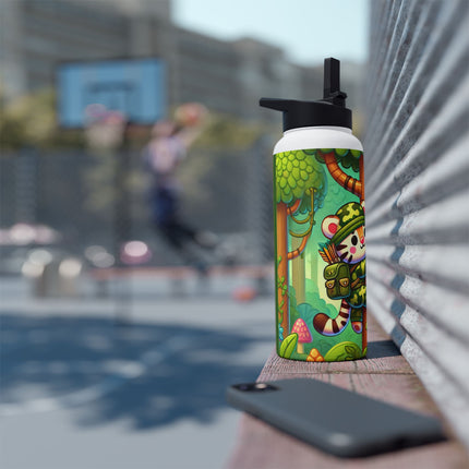 Stealthy Stripes Stainless Steel Water Bottle, Standard Lid