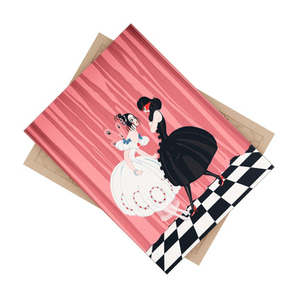🎭🖤 The Masquerade Secret Ceramic Tile – Art Deco Fashion Whimsy
