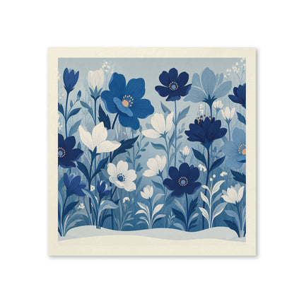 💙❄️ The Winter Blue Blossom Garden Napkins – Elegant Botanical Floral Art