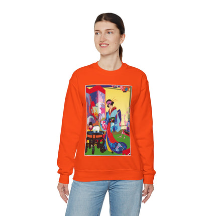 A Timeless Journey by Umberto Brunelleschi Heavy Blend™ Crewneck Sweatshirt