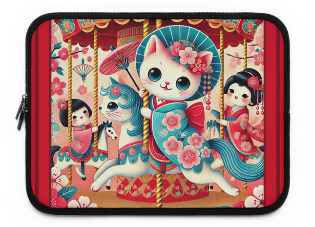 Geisha Kitten's Enchanted Carousel Laptop Sleeve