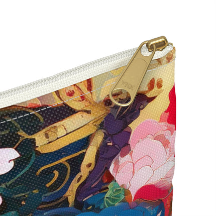 Ethereal Irises Accessory Pouch – Klimt-Inspired Art Nouveau Floral Design