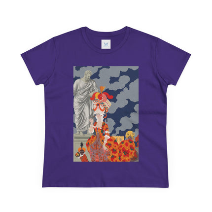 Rococo Grandeur Women's Midweight Cotton Tee – Opulent Elegance & Theatrical Charm
