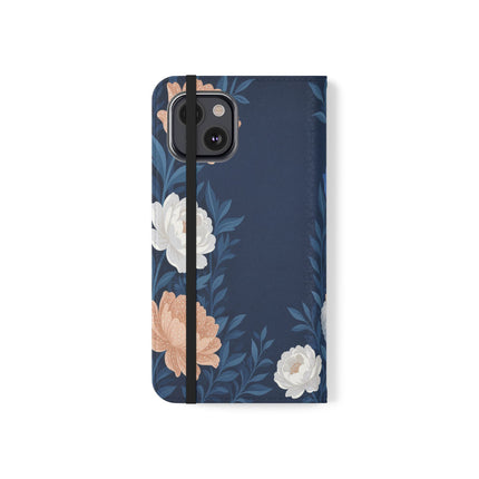 🌙🌸 The Lady Of The Moonlit Flowers Flip Case – Art Deco Floral Reverie