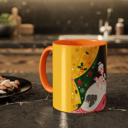 💌🎄 The Christmas Letter Of Holly House Colorful Mug – Whimsical Art Deco Holiday Charm