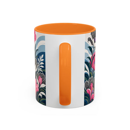 🌸🎀 The Pink Lace Garden Promenade Colorful Mug – Art Deco Fashion Elegance