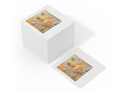 Dandelion Fairy White Coined Napkins