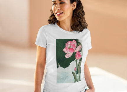 Blooming Lotus Flowers by Ohara Koson Women's Midweight Cotton Tee