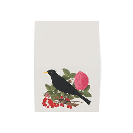 Blackbird & Rose Greeting Card – Timeless Beauty & Elegant Charm