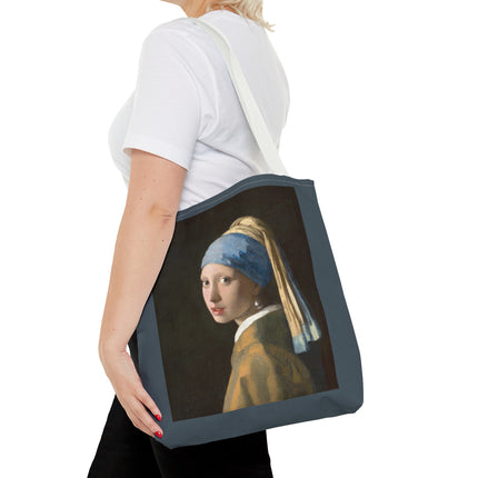 Girl with a Pearl Earring by Johannes Vermeer Tote Bag (AOP)