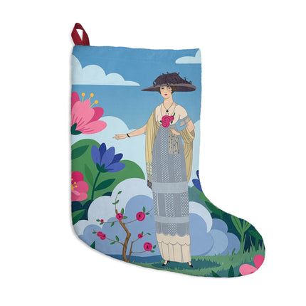 🌸☀️ Garden Of New Beginnings Christmas Stocking – Art Deco Floral Elegance