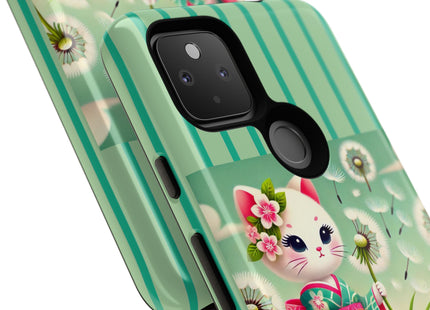 Geisha Kitten and the Dandelion Phone Cases