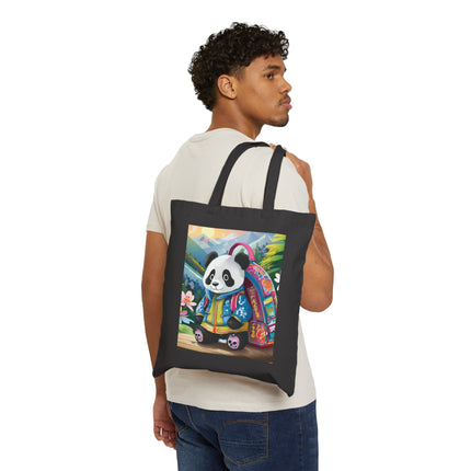 Baby Panda Cotton Canvas Tote Bag