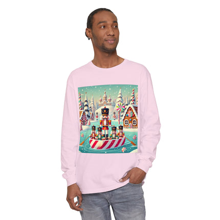 Nutcracker Candy-Striped Adventure Unisex Garment-dyed Long Sleeve T-Shirt