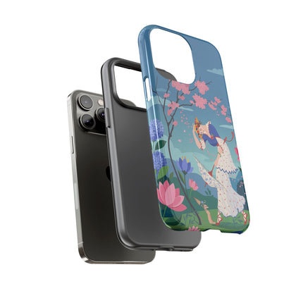 🌸☂️ The Lady Of The Falling Blossoms Phone Case – Art Deco Garden Whimsy