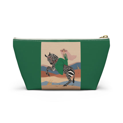 Zebra Rider Cosmetic Bag – Safari Chic & Art Deco Elegance