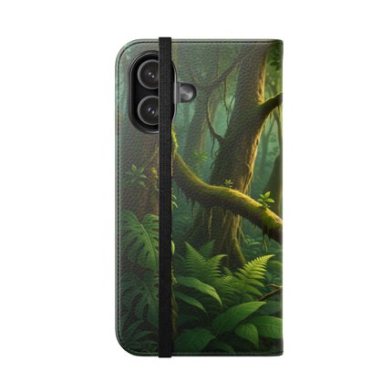 🪶🌲 The African Grey Sentinel Flip Case – Quiet Strength & Woodland Adventure