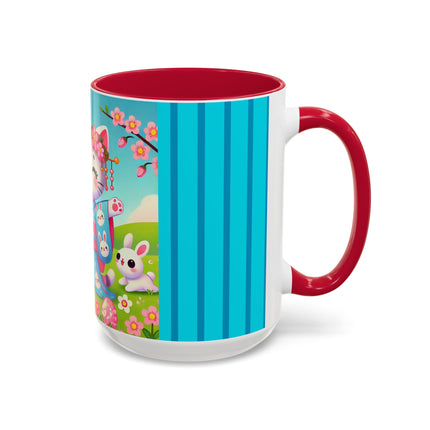 Springtime Kitten’s Easter Joy Colorful Mugs (11oz, 15oz)