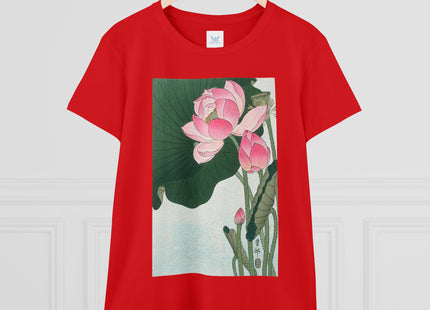 Blooming Lotus Flowers by Ohara Koson Women's Midweight Cotton Tee