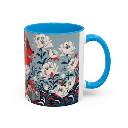 ❤️🌺 The Scarlet Parasol Spectacle Colorful Mug – Art Deco Fashion Elegance