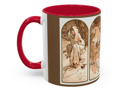 The Seasons by Alphonse Maria Mucha Colorful Mugs (11oz, 15oz)