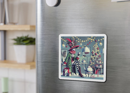 Whimsical Christmas Tea Party Die-Cut Magnets (5 Sizes)