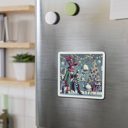 Whimsical Christmas Tea Party Die-Cut Magnets (5 Sizes)