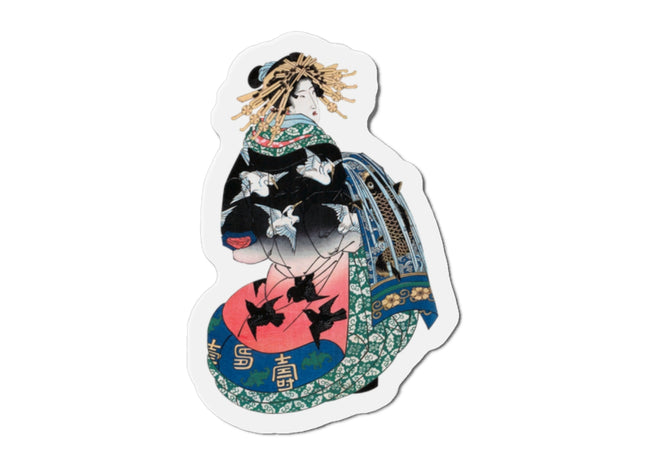 Japanese Woman by Keisai Eisen Die-Cut Magnets (5 Sizes)