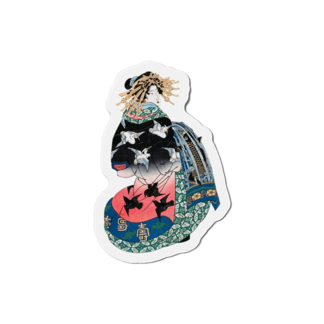 Japanese Woman by Keisai Eisen Die-Cut Magnets (5 Sizes)