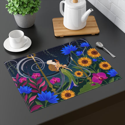 🌙🕯️ The Lady Of The Midnight Garden Placemat – Art Deco Nocturne