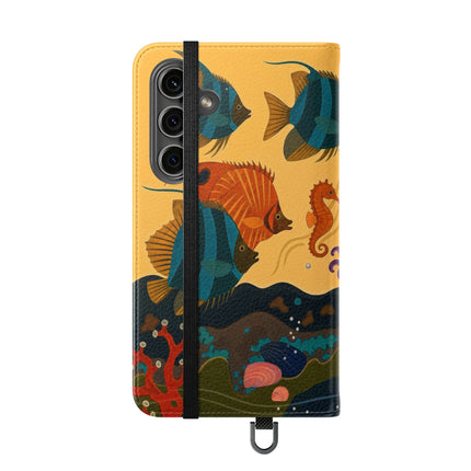 🐚🌊 The Lady Of The Enchanted Pearl Flip Case – Art Deco Undersea Fantasy