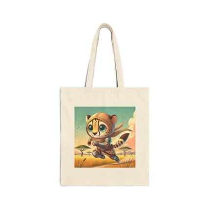 Swift Cheetah Cotton Canvas Tote Bag
