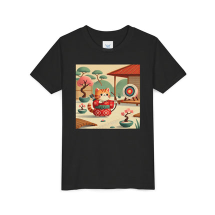 Archer Kitten in the Zen Garden Youth Short Sleeve Tee