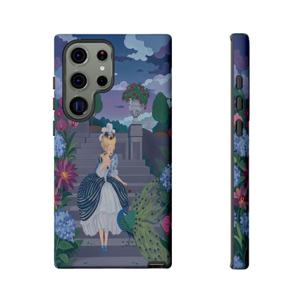 🦚🌸 The Peacock Garden Terrace Phone Case – Art Deco Floral Elegance