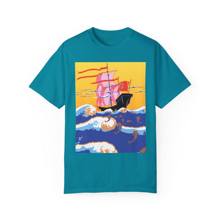 Golden Seas and Whimsical Dreams Unisex Garment-Dyed T-shirt