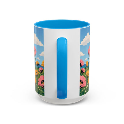 🌸⛵ The Seaside Blossom Promenade Colorful Mug – Art Deco Coastal Elegance