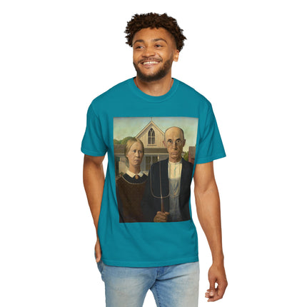 American Gothic by Grant Wood Unisex Garment-Dyed T-shirt