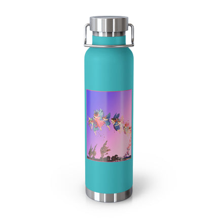 Fairies, Pixies, and Petals in Twilight's Embrace Copper Vacuum Insulated Bottle, 22 oz