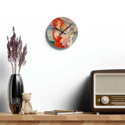 Sur la Route d'Anacapri by Gerda Wegener Acrylic Wall Clock, Round and Square