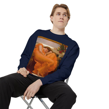 Flaming June by Frederic Leighton Unisex Garment-Dyed Sweatshirt