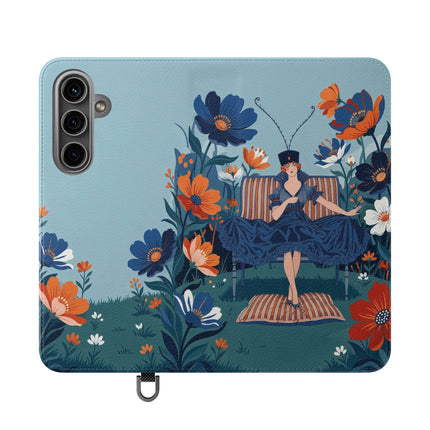 🌺🎩 The Lady Of The Grand Flower Garden Flip Case – Art Deco Floral Fantasy
