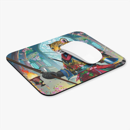 Cyberpunk Leopard Mouse Pad, Rectangle