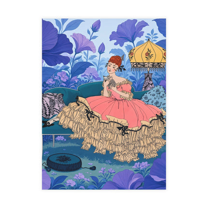 🌸🛋️ The Enchanted Garden Repose Postcards With Envelopes – Art Deco Floral Whimsy