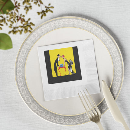 A Moment of Elegance White Coined Napkins