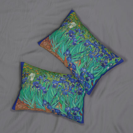Irises by Vincent Van Gogh Spun Polyester Lumbar Pillow