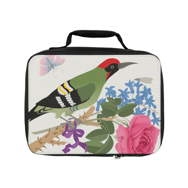 Woodpecker & Rose Lunch Bag – Vibrant Spring & Bold Beauty