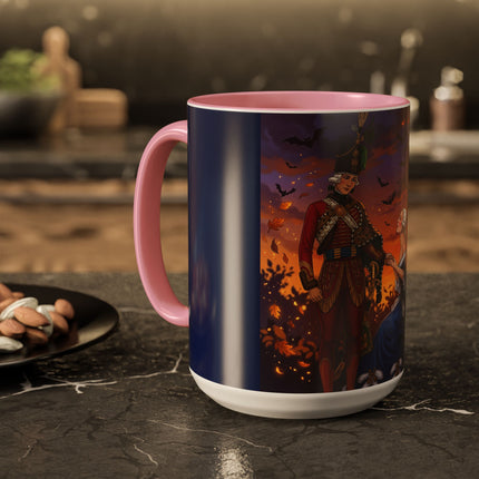 🎃💙 The Pumpkin Lantern Courtship Colorful Mug – Romantic Halloween Elegance